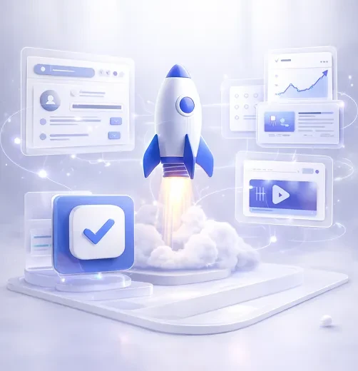 Rocket launching representing built for speed